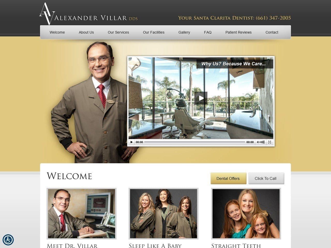 Alexander Villar DDS Website Screenshot from villardds.com