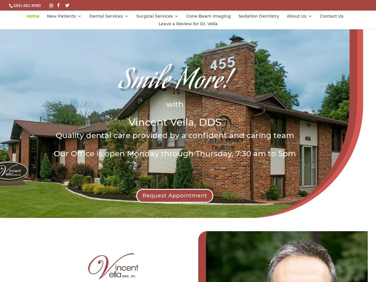 Vincent Vella DDS PC Website Screenshot from vincentvelladds.com