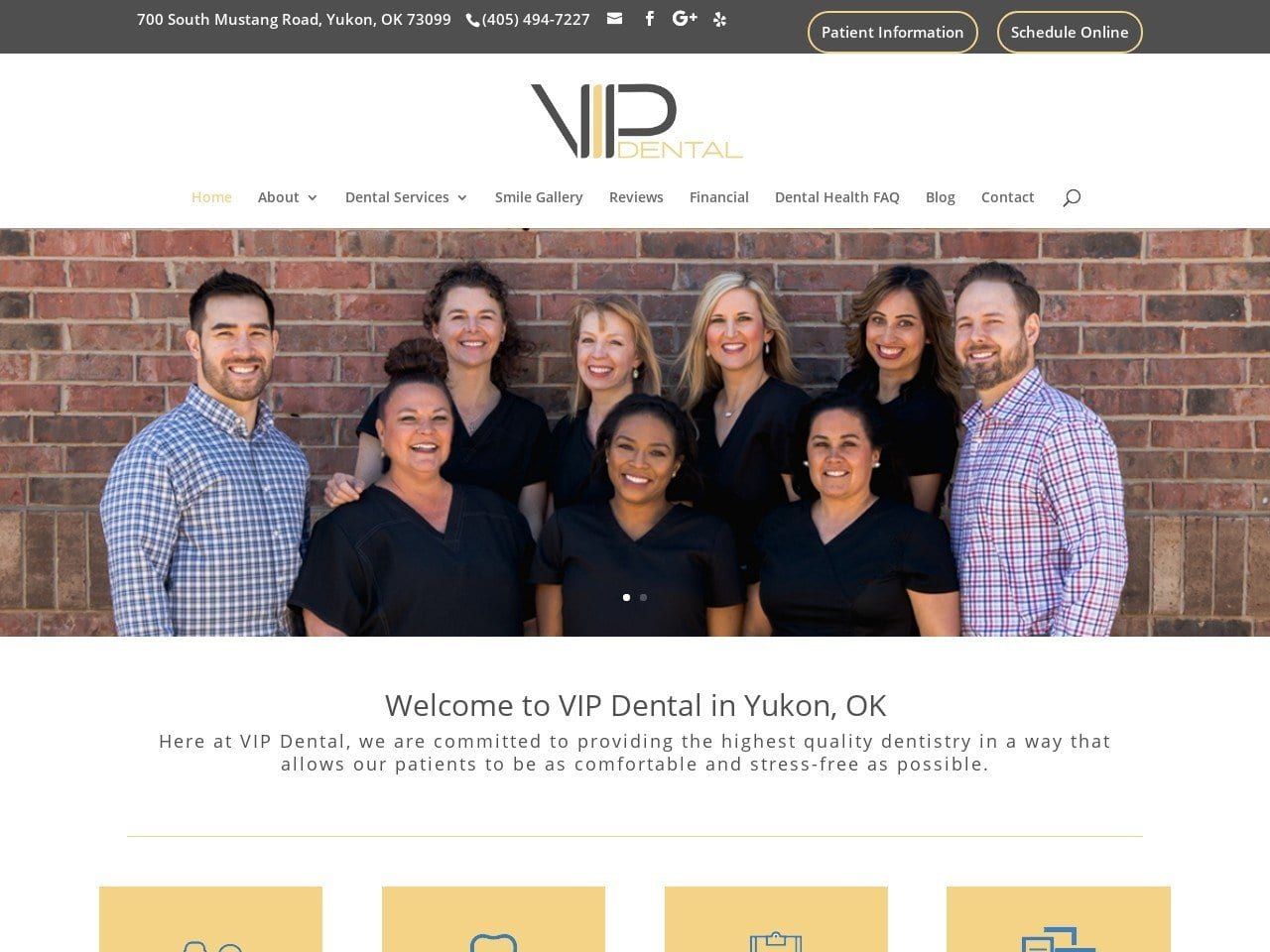 V.I.P. Dental Website Screenshot from vipdentalok.com
