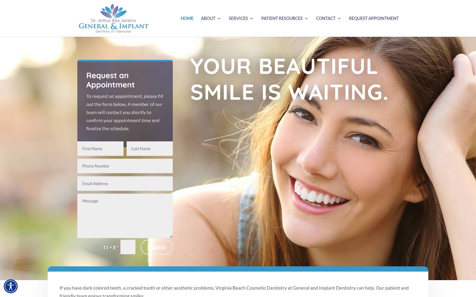 virginiabeachcosmeticdental.com screenshot