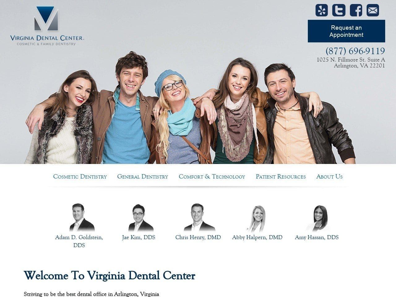 Virginia Dental  Center Website Screenshot from virginiadentalcenter.com