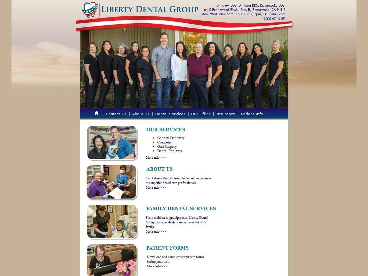 Liberty Dental Group Website Screenshot from visitlibertydental.com