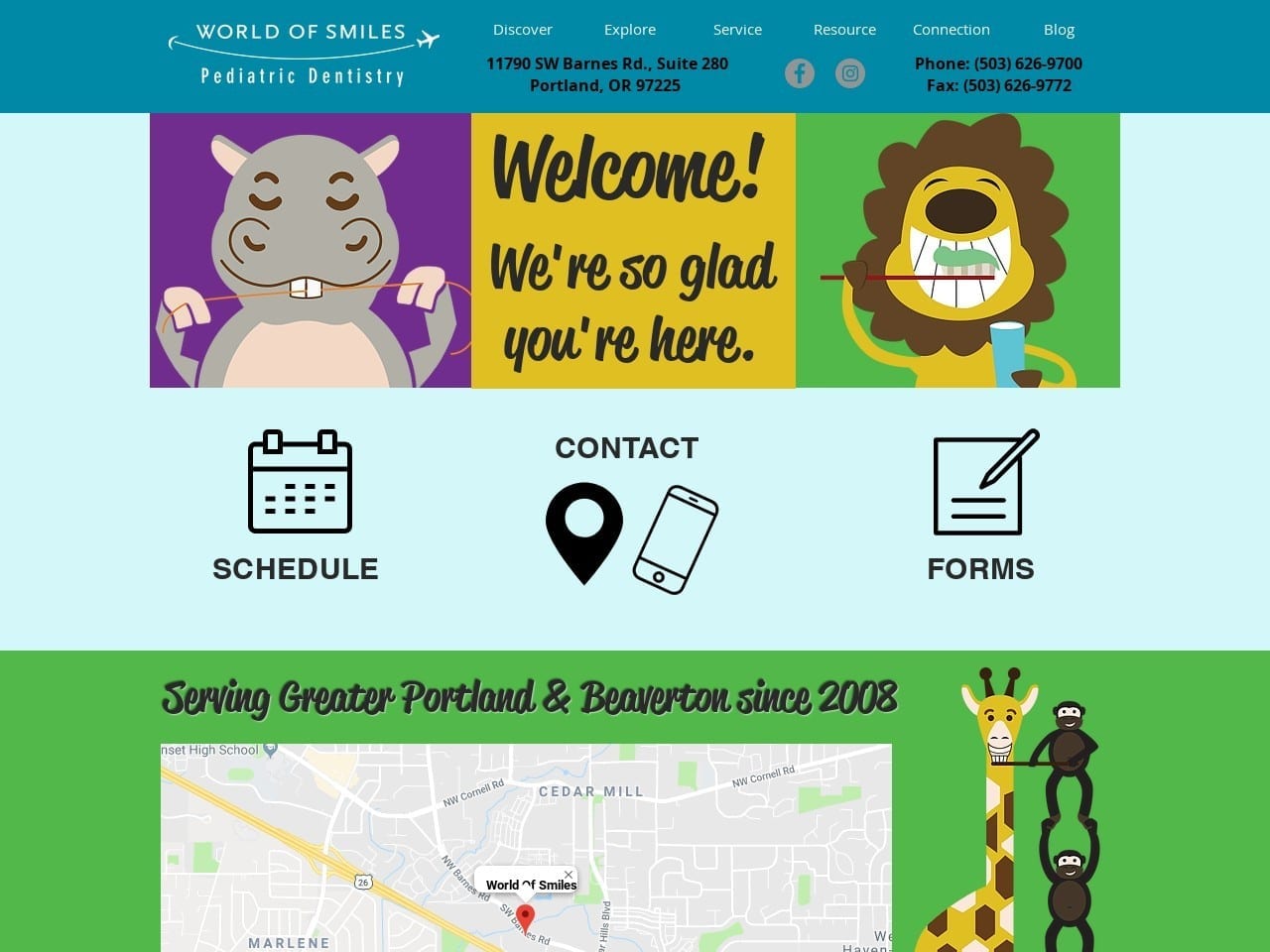 World of Smiles Pediatric Dentistry West Website Screenshot from visitworldofsmiles.com