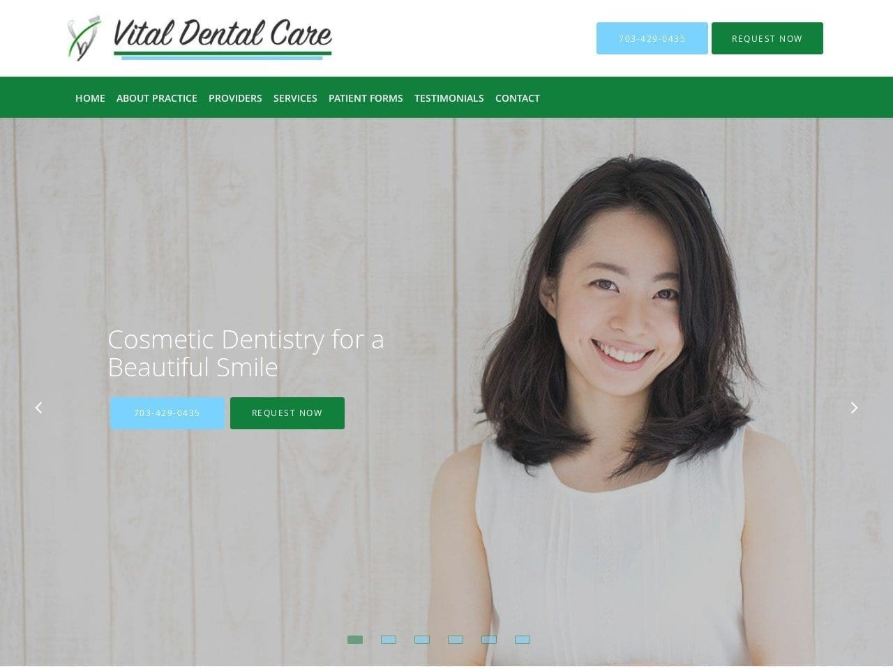 Vital Dental Care Website Screenshot from vitaldentalcare.com