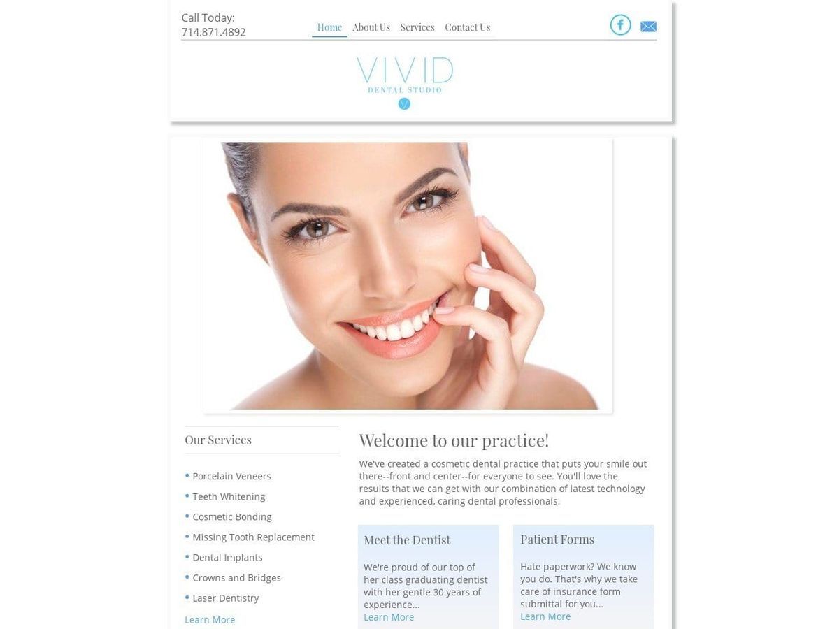 Vivid Dental Studio Website Screenshot from vividdentalstudio.com