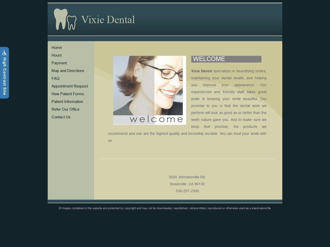 Vixie Dental Website Screenshot from vixiedental.com