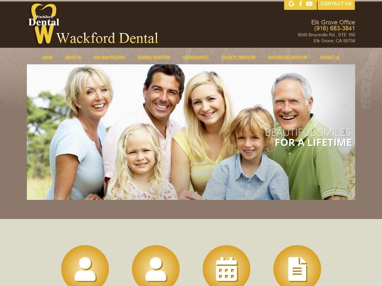 Wackford Dental Website Screenshot from wackforddental.com