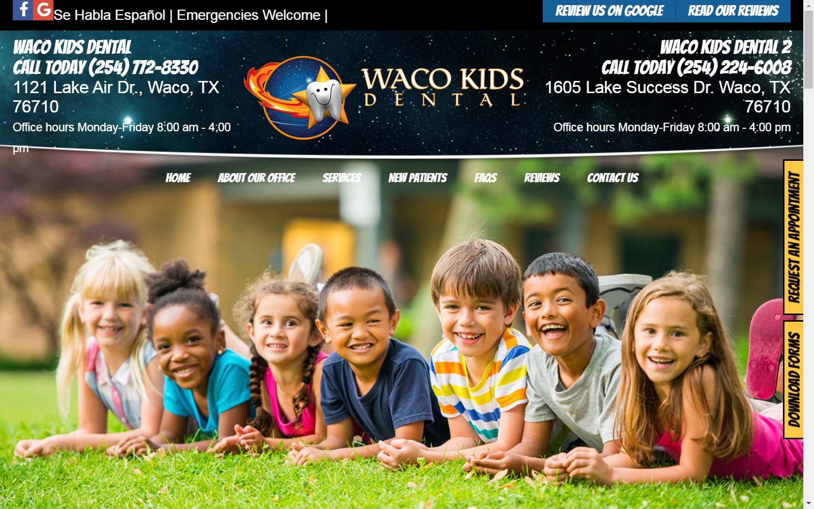 wacokidsdental.com screenshot