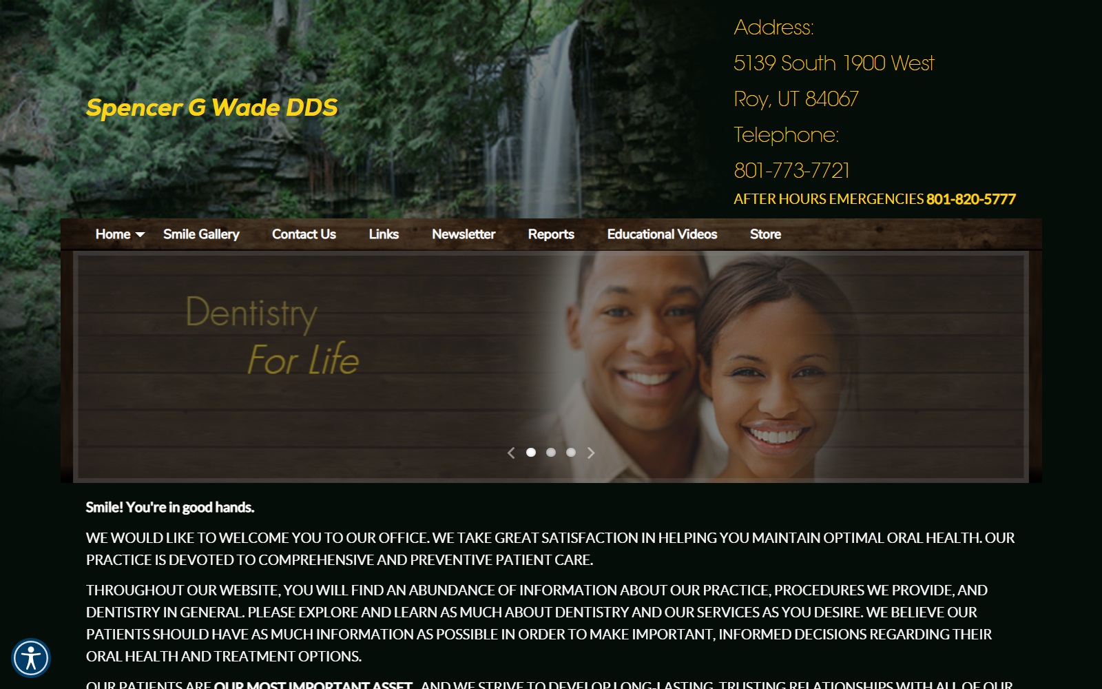 wadefamilydental.com screenshot