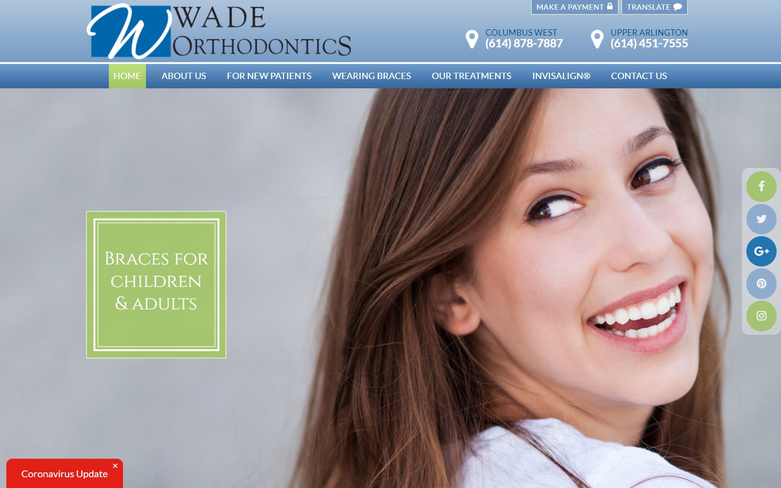 wadeorthodontics.com screenshot