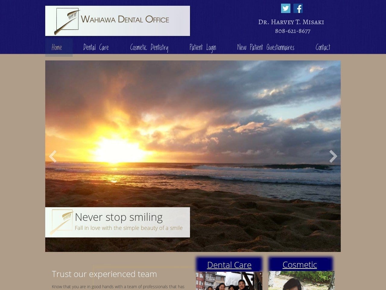 Wahiawa Dental Office Website Screenshot from wahiawadentaloffice.com