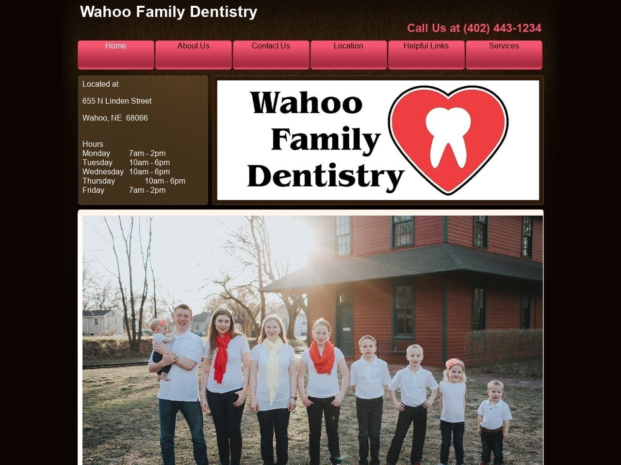 Wahoo Family Dentist Website Screenshot from wahoofamilydentistry.com