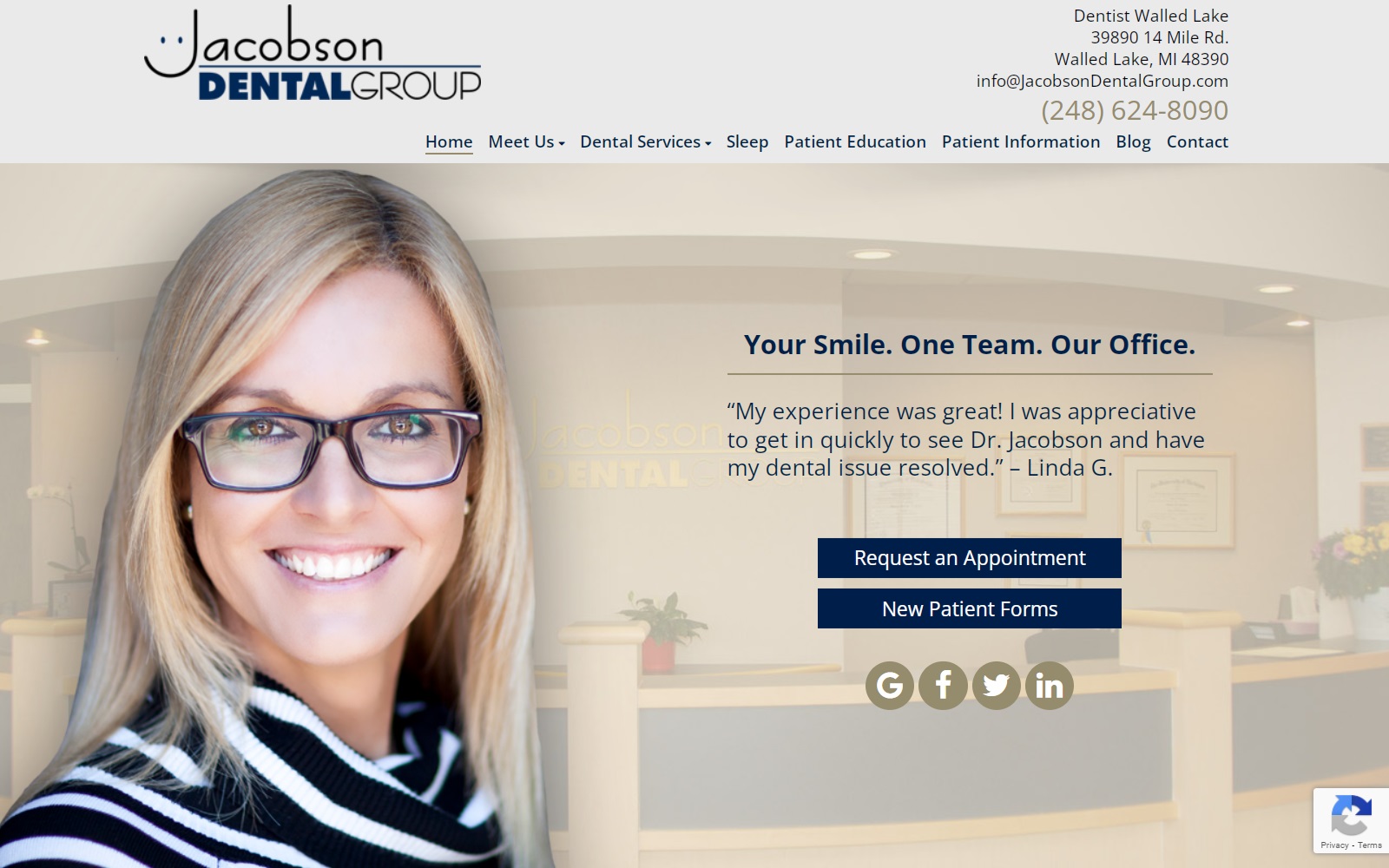 walledlakejacobsondentalgroup.com screenshot