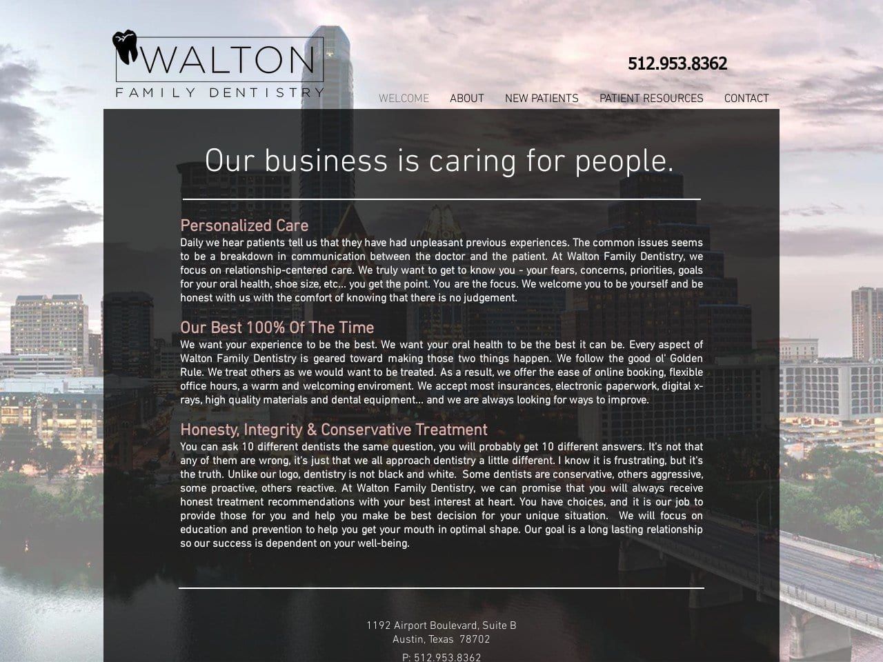 Walton Family Dentistry Website Screenshot from waltonfamilydentistry.com
