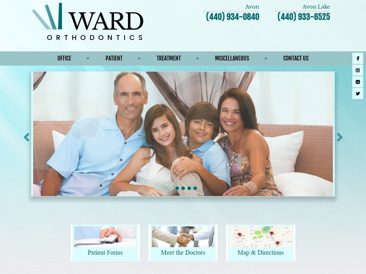 Ward Orthodontics Website Screenshot from ward-orthodontics.com