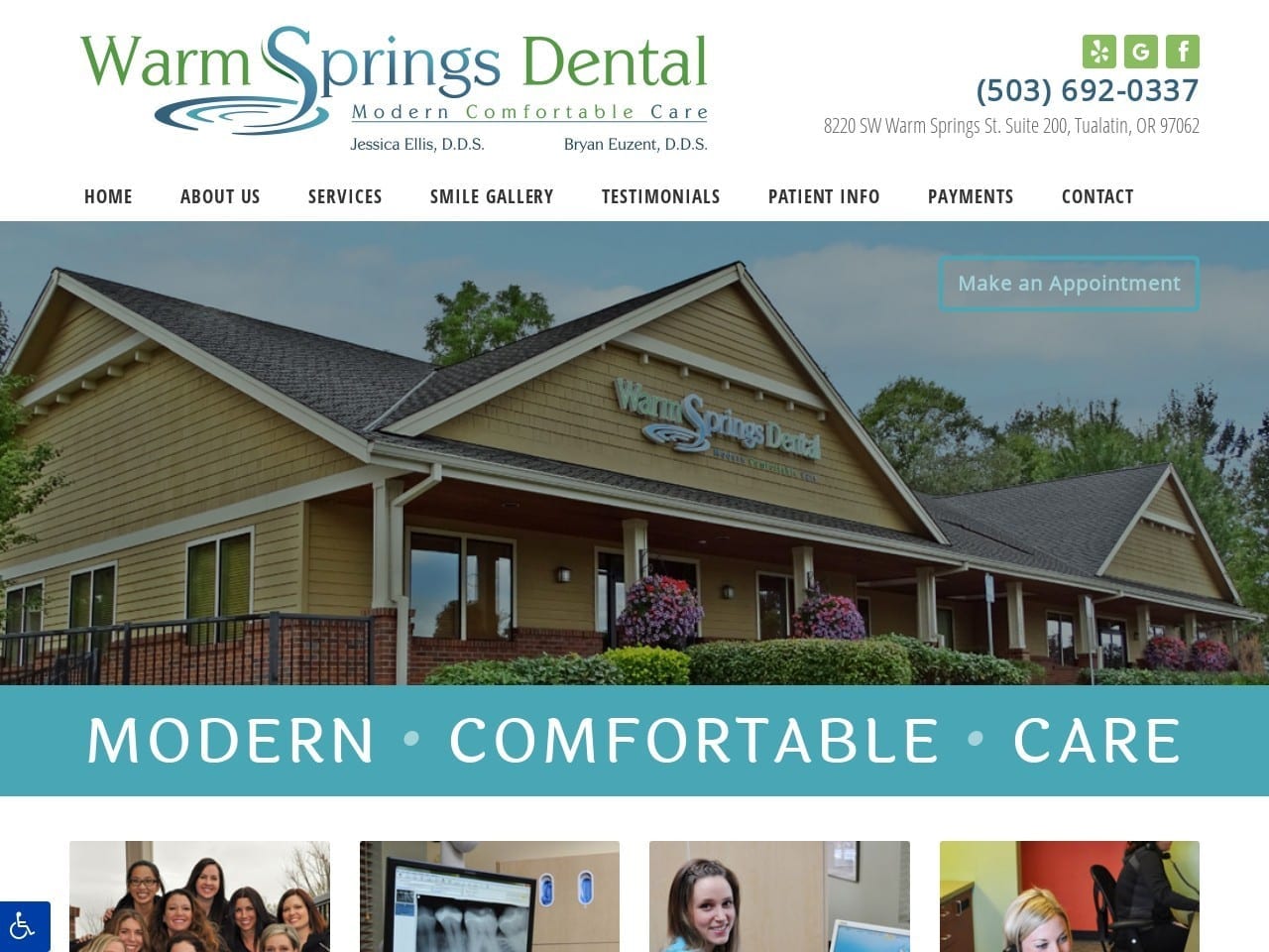 Warm Springs Dental Clinic Website Screenshot from warmspringsdental.com