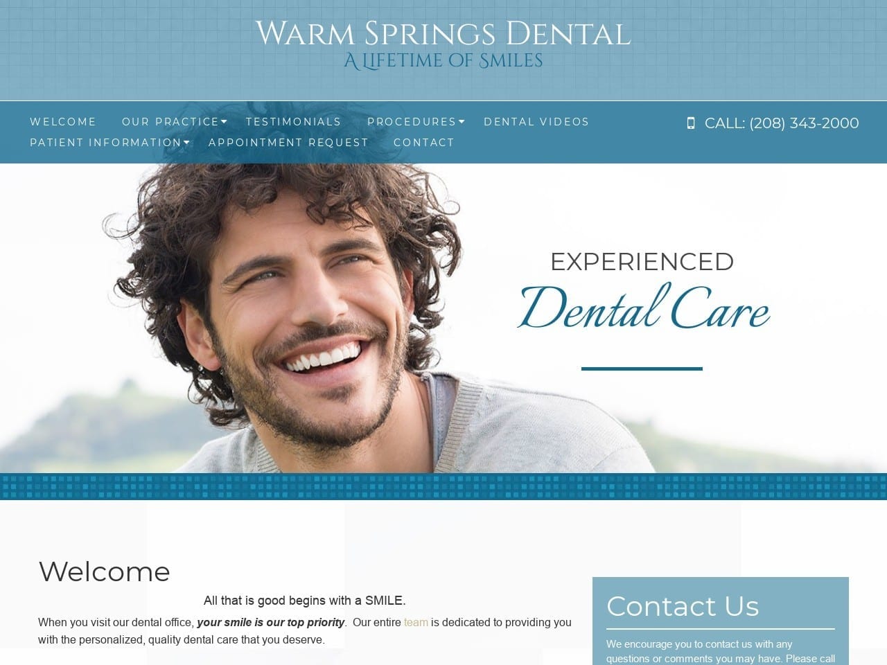 Warm Springs Dental Website Screenshot from warmspringsdentalboise.com