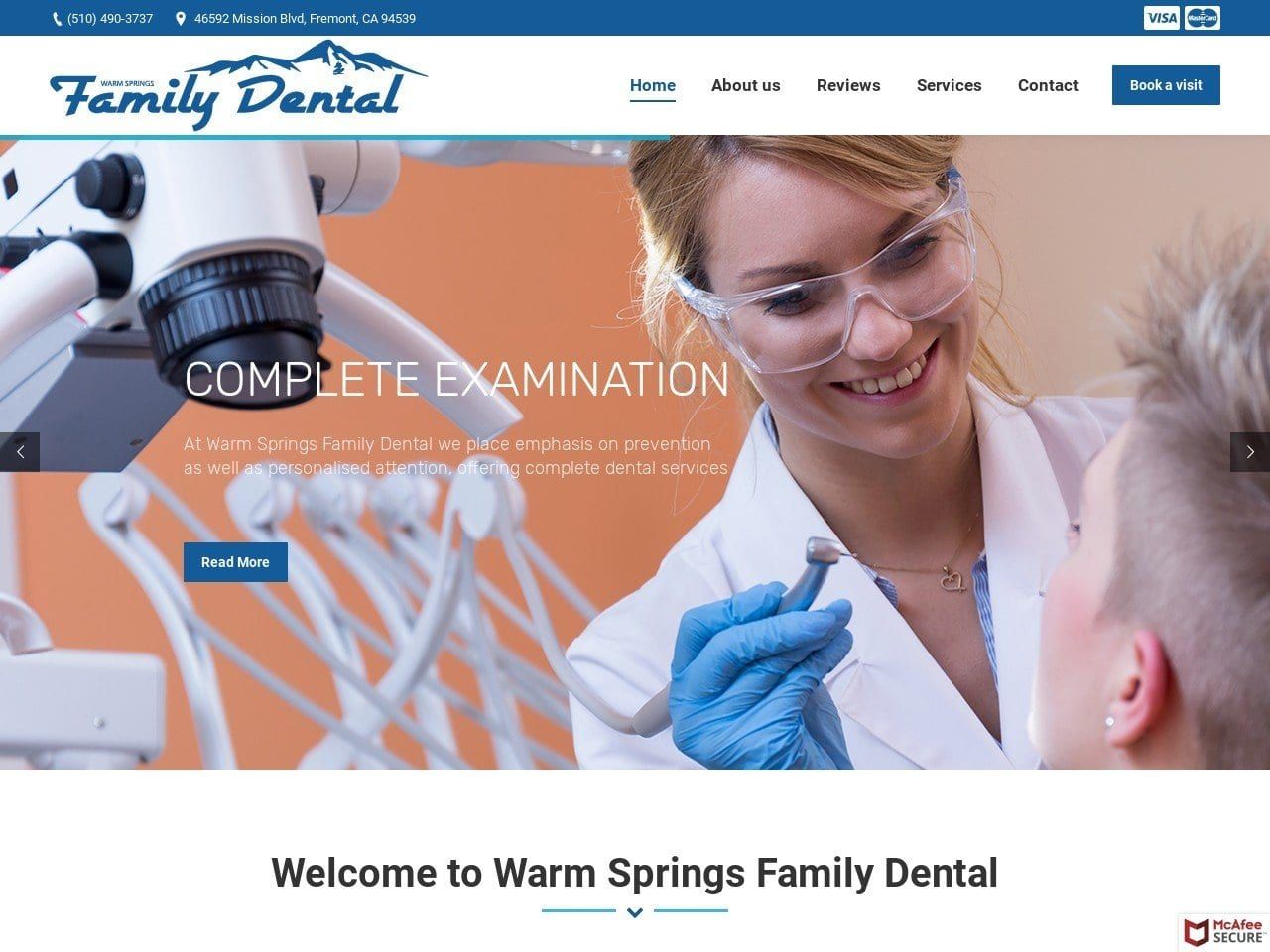 Warm Springs Family Dental Website Screenshot from warmspringsfamilydental.com