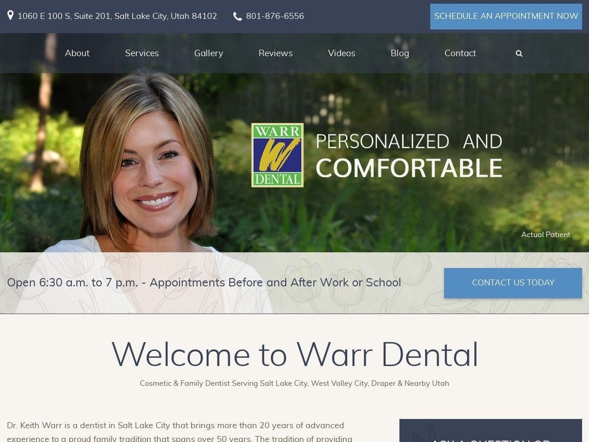 Warr Dental Website Screenshot from warrdental.com