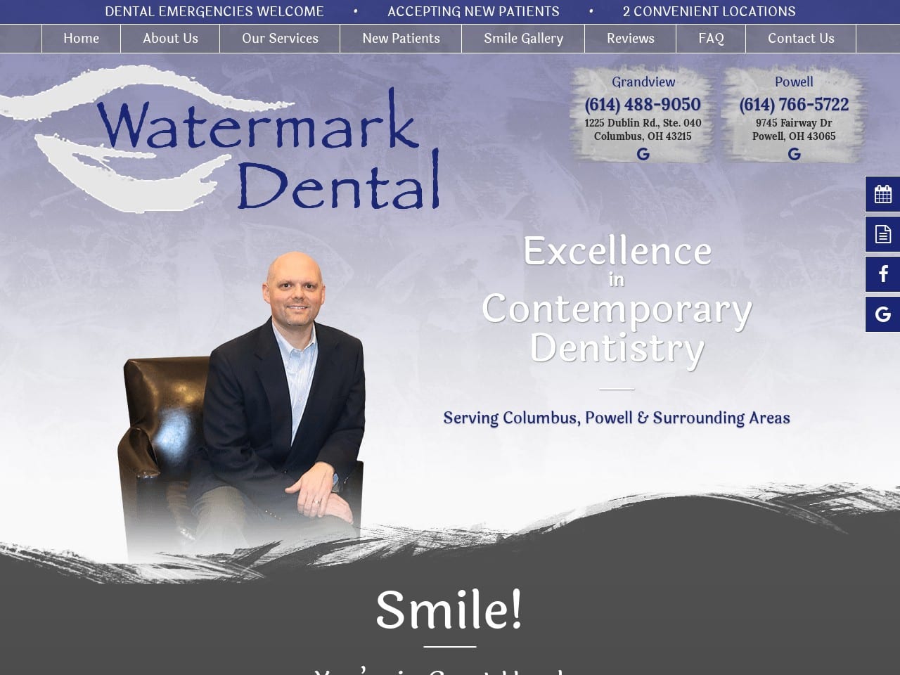 Watermark Dental Website Screenshot from watermarkdental.com