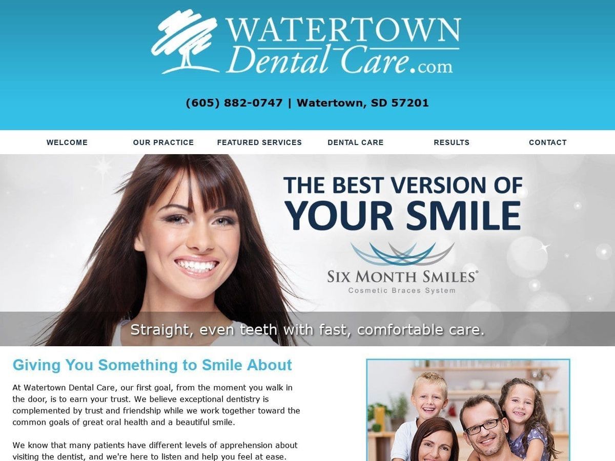 Watertown Dental Care Website Screenshot from watertowndentalcare.com