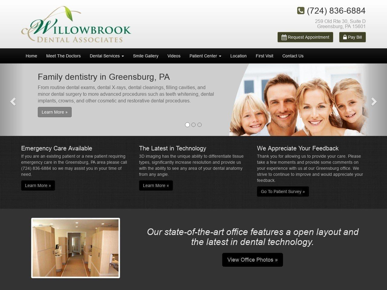 Willowbrook Dental Associates Website Screenshot from wbdental.net