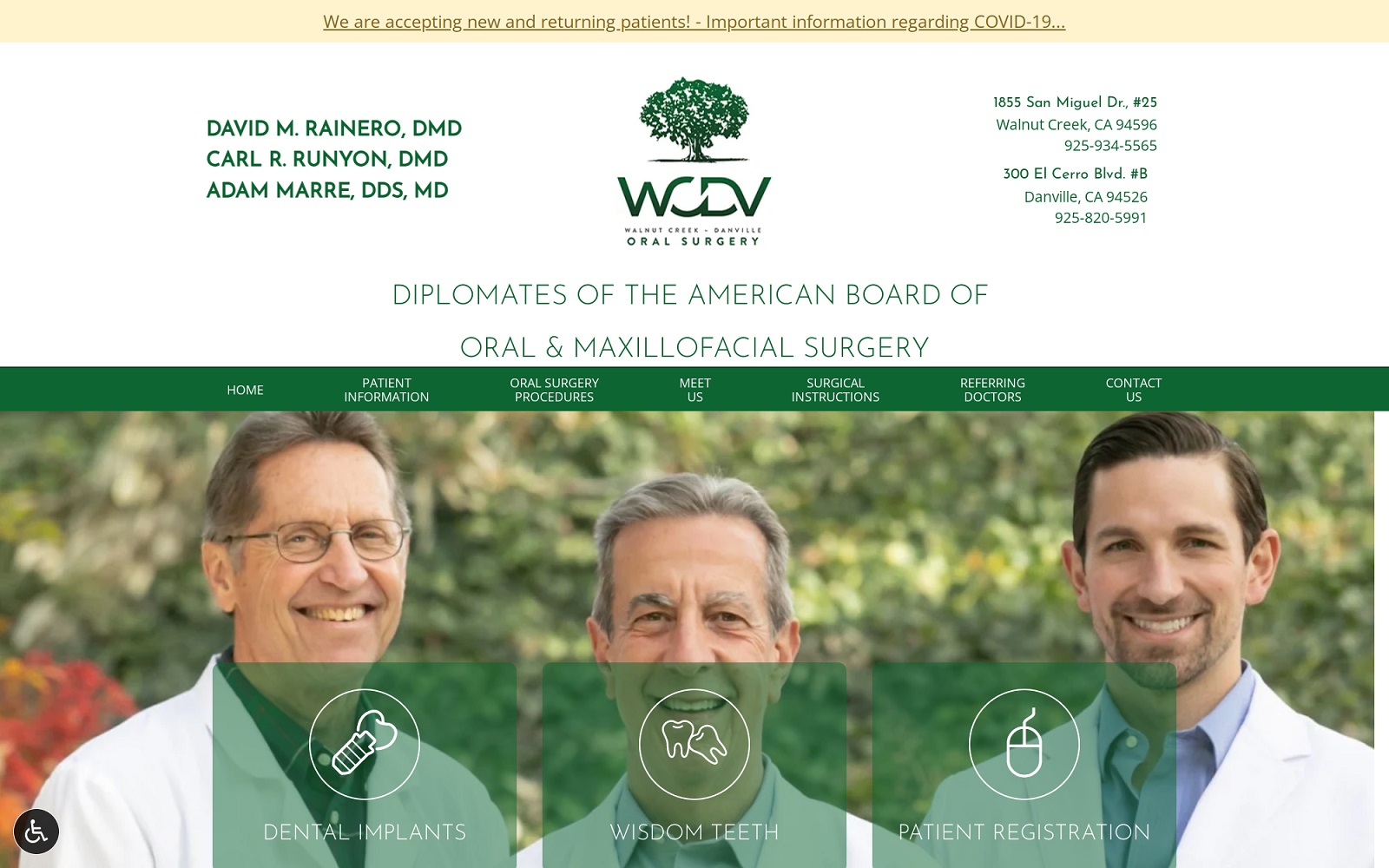 wcdvoralsurgery.com screenshot