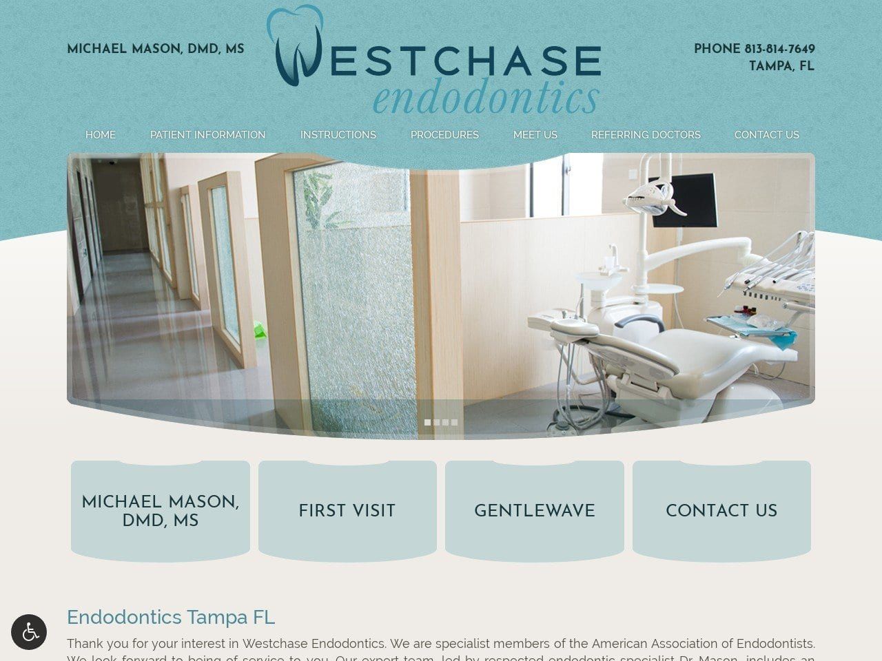 Westchase Endodontics Website Screenshot from wcendo.com