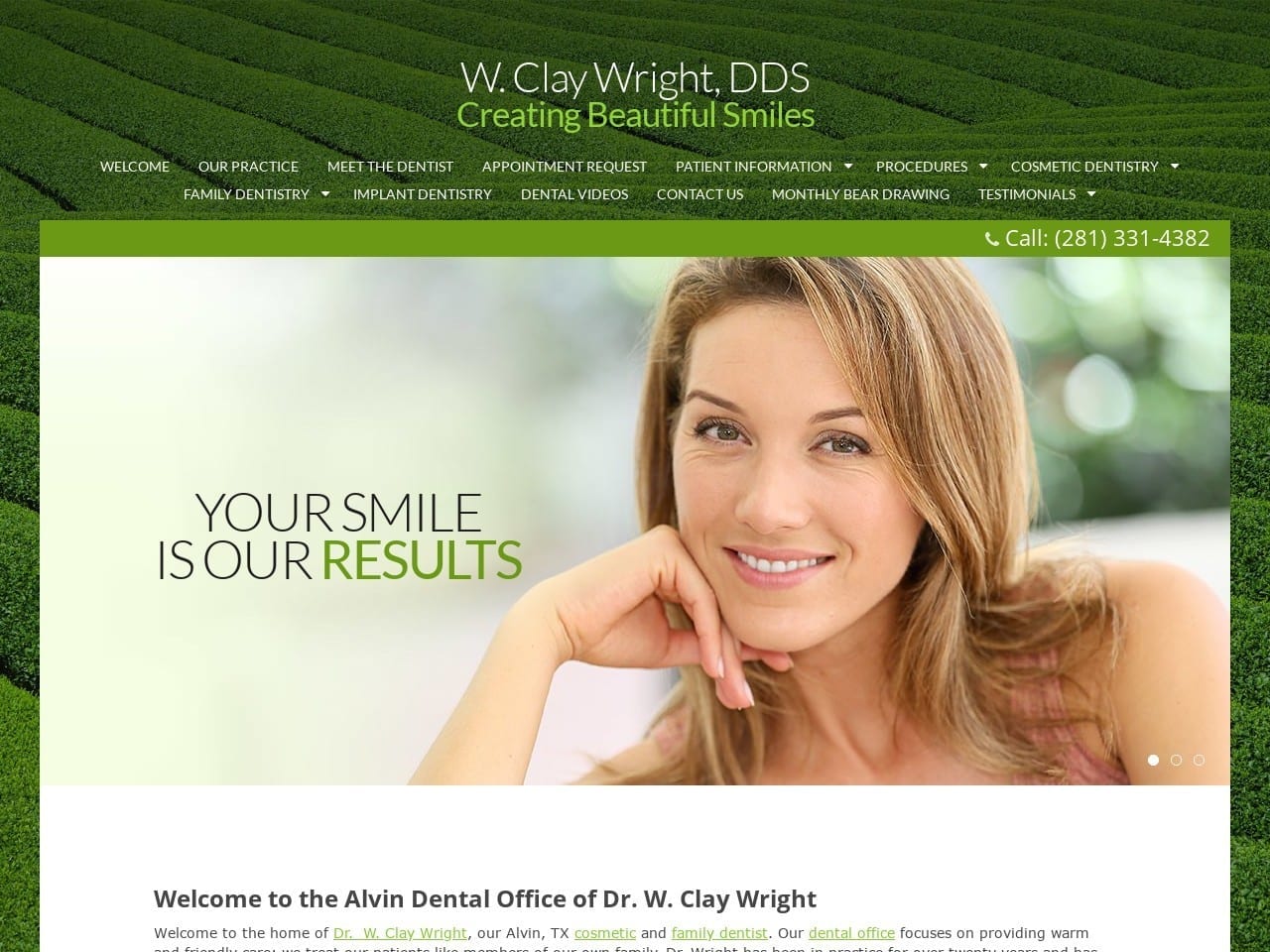 W. Clay Wright DDS Website Screenshot from wclaywrightdds.com