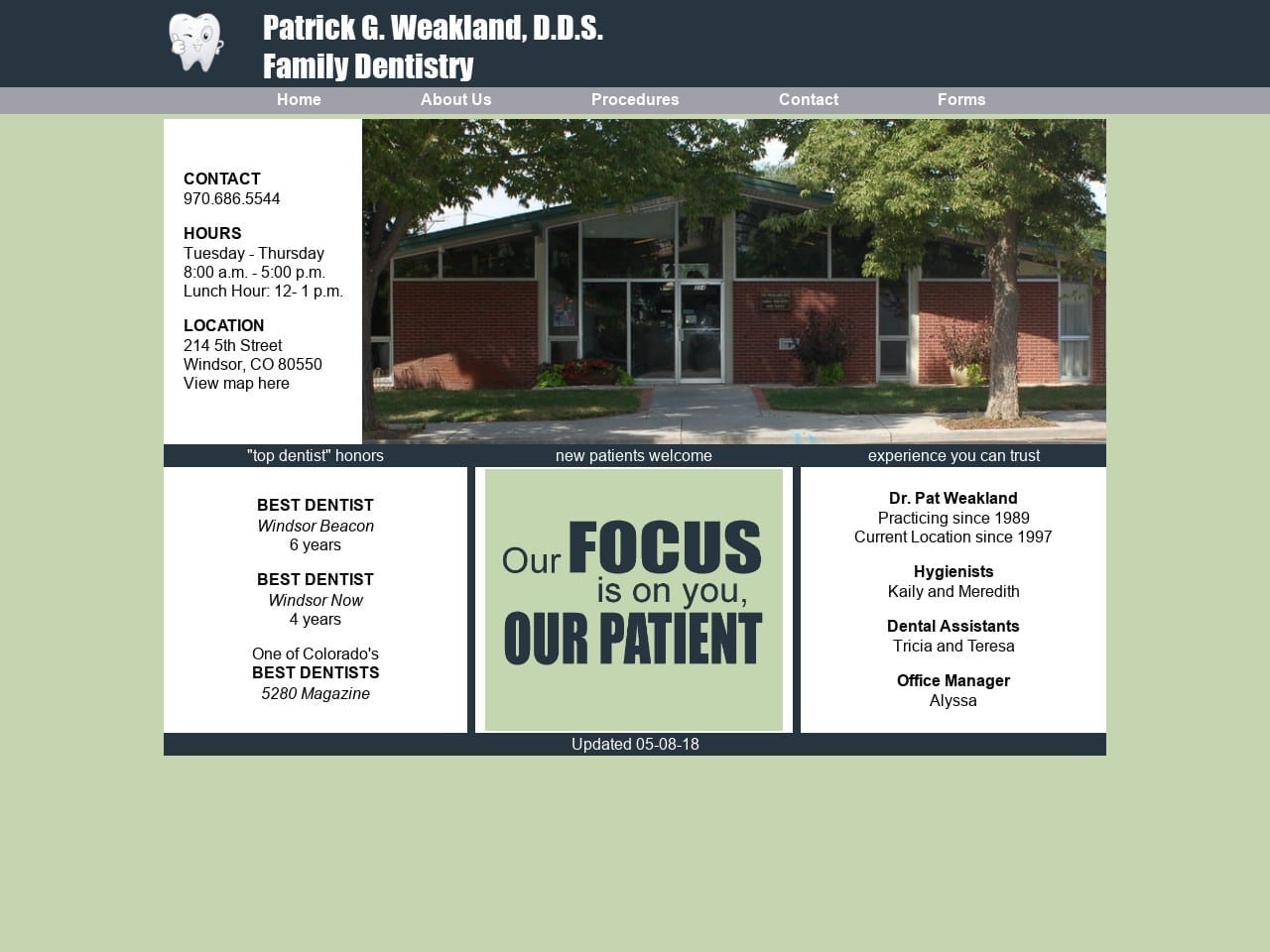 Weakland Pat DDS Website Screenshot from weaklanddental.com