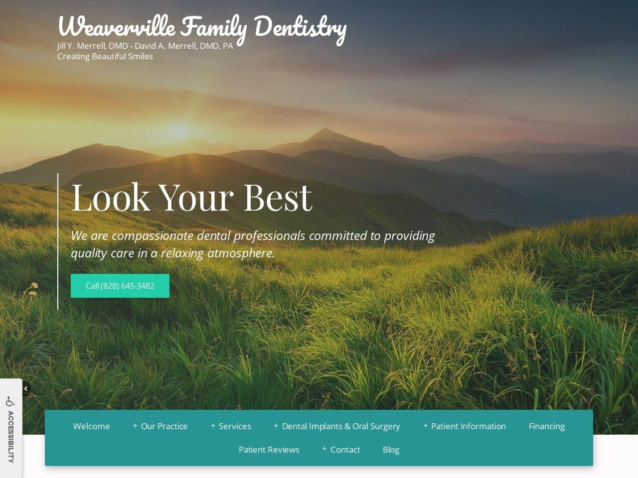 Weaverville Family Dentist Website Screenshot from weavervillefamilydentistry.com