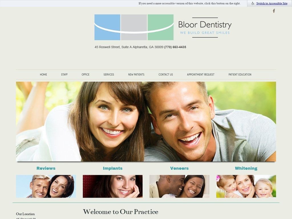 Bloor Dentist Website Screenshot from webuildgreatsmiles.com