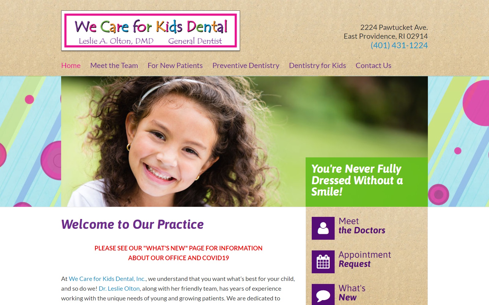 wecareforkidsdental.com screenshot