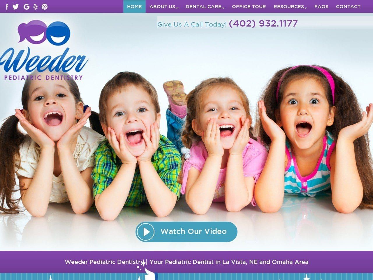 Weeder Pediatric Dentist Website Screenshot from weederdental.com