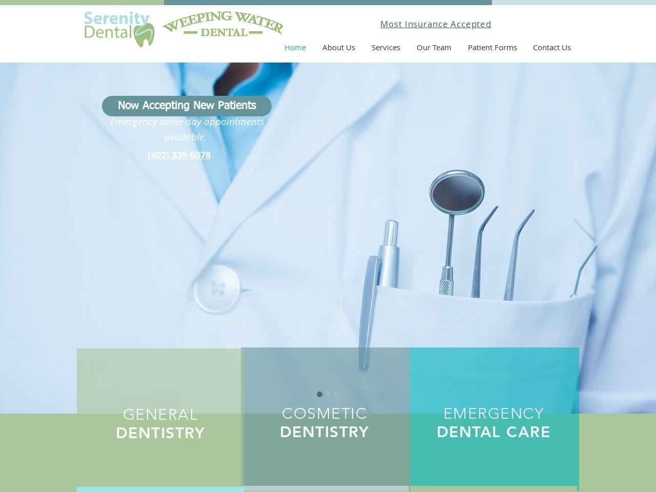 Weeping Water Dental Website Screenshot from weepingwaterdental.com