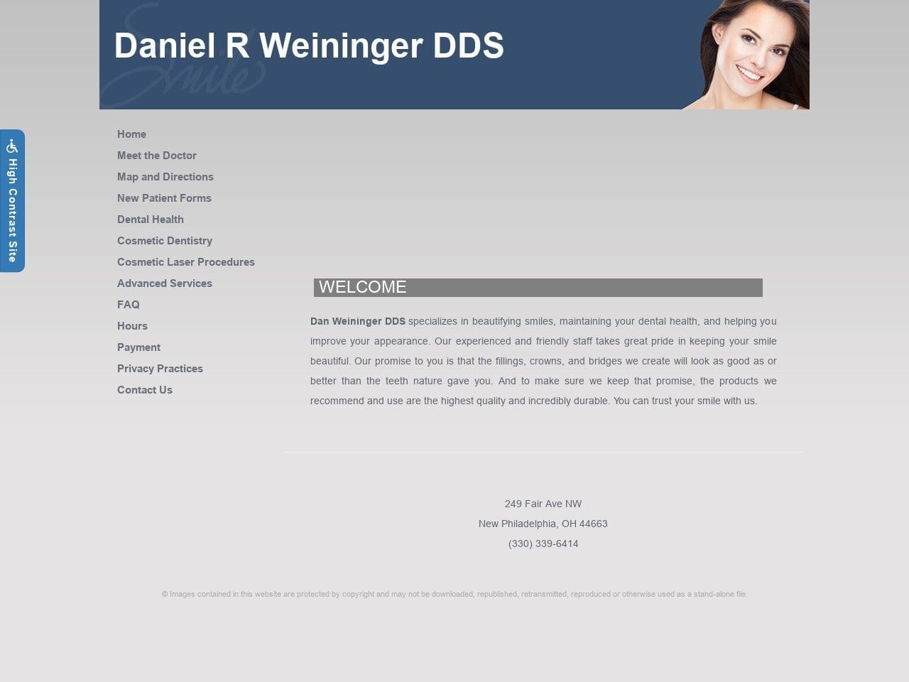 Weininger Dental Clinic Weininger Daniel R DDS Website Screenshot from weiningerdental.com