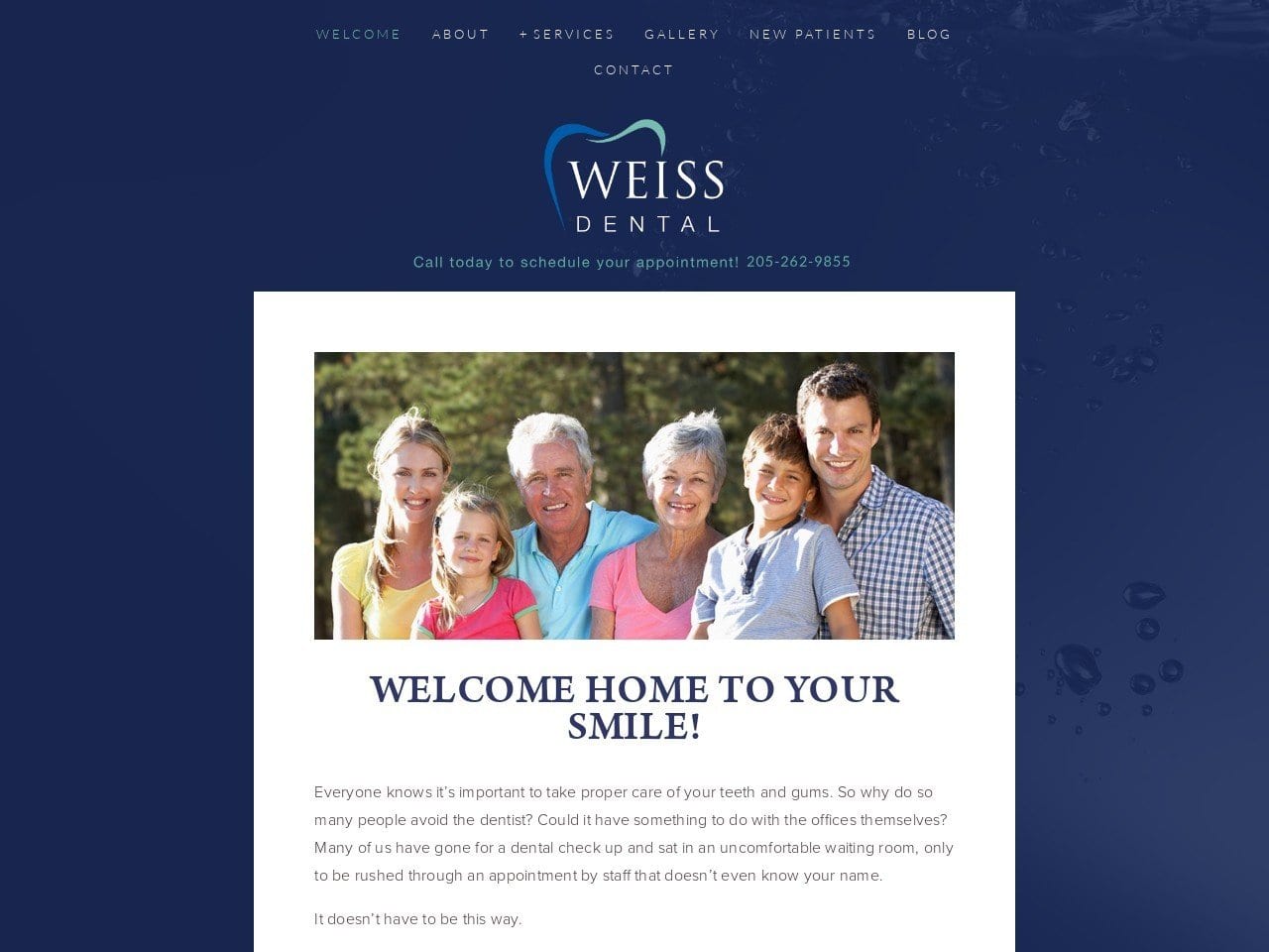 Weiss Dental Website Screenshot from weissdental.com