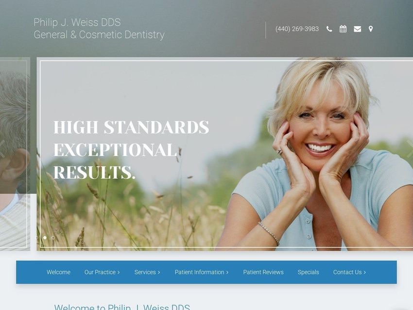 Dr. Philip J. Weiss DDS Website Screenshot from weissdentistry.com