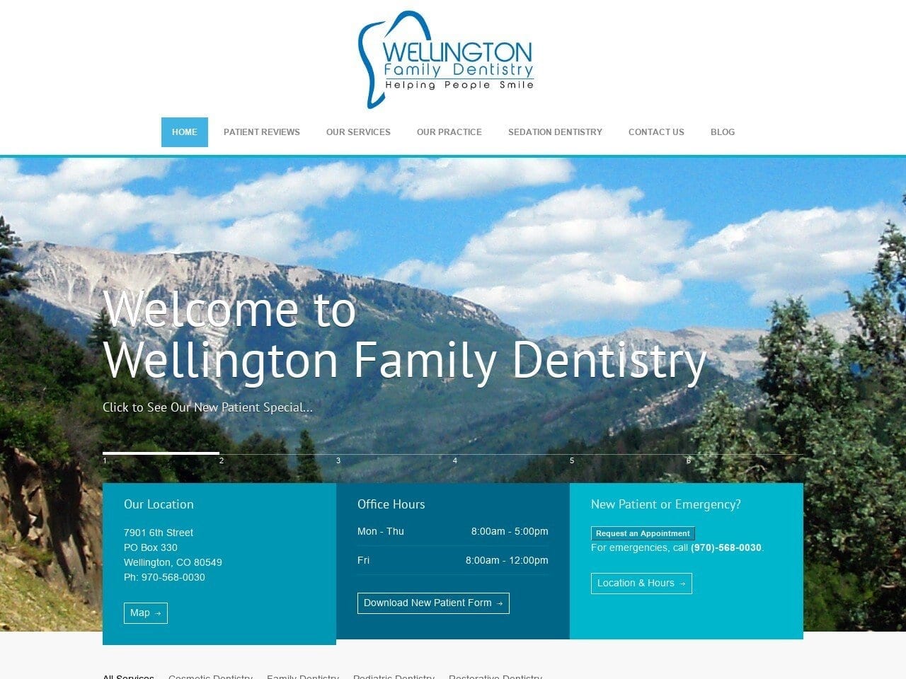 Wellington Family Dentistry Website Screenshot from wellingtonfamilydentistry.net