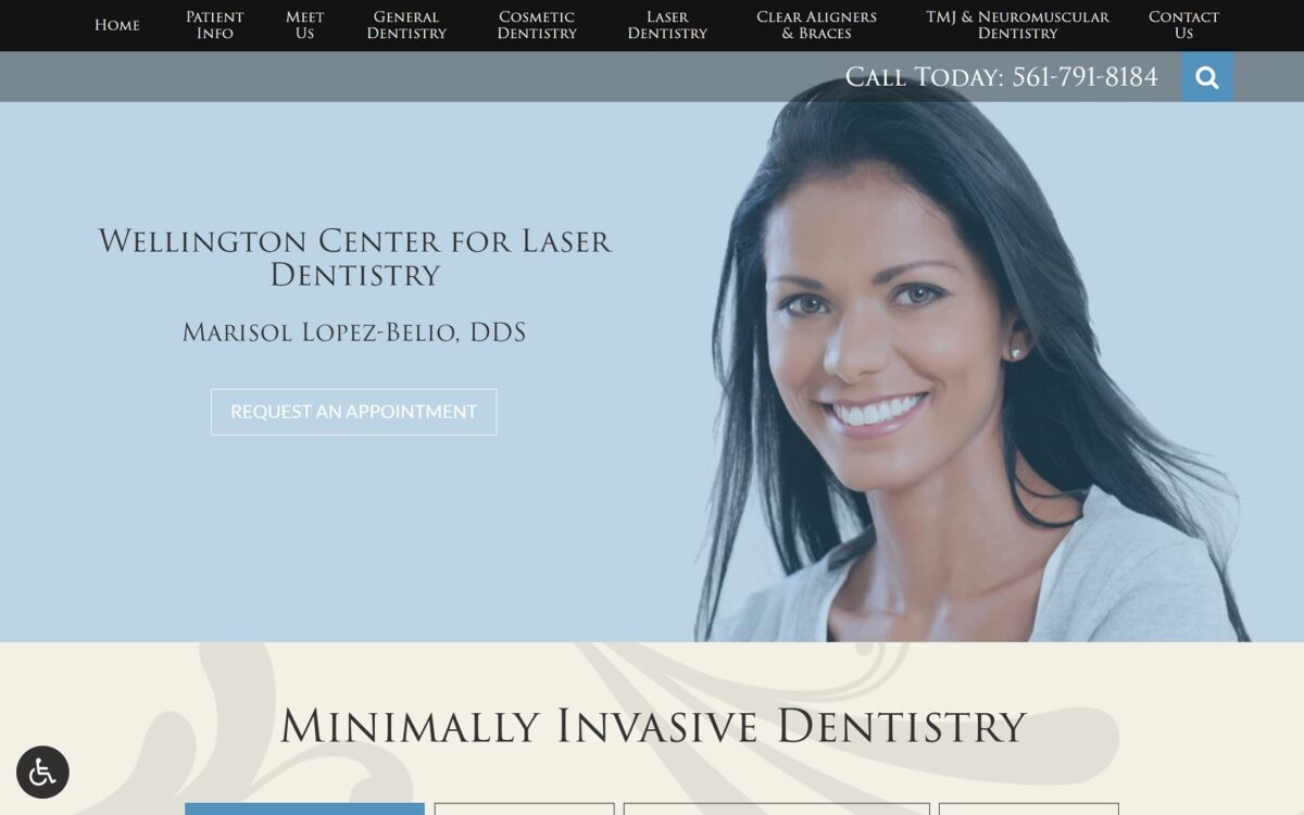 wellingtonlaserdentistry.com screenshot