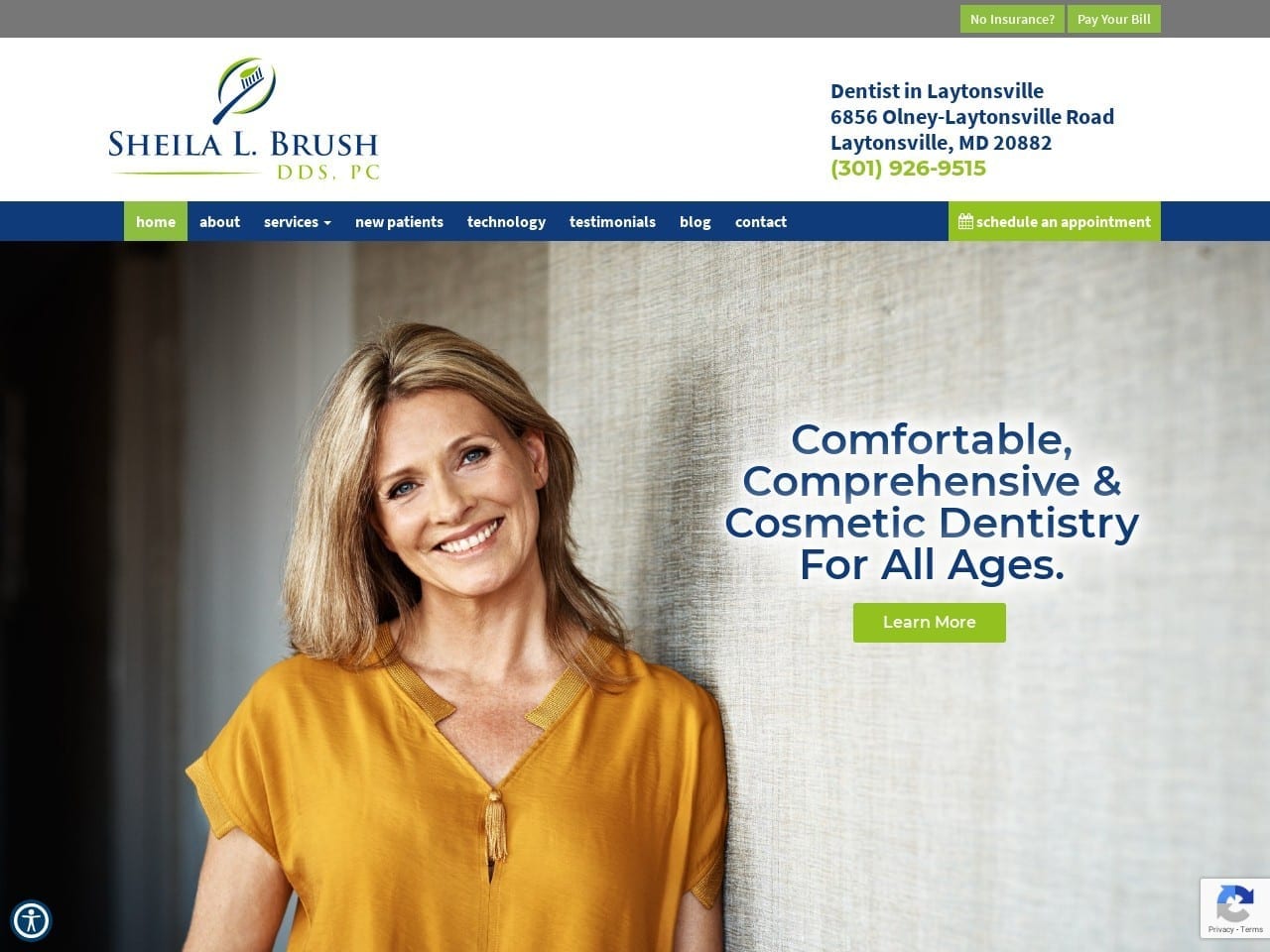 Sheila L Brush DDS Website Screenshot from weloveyoursmile.com