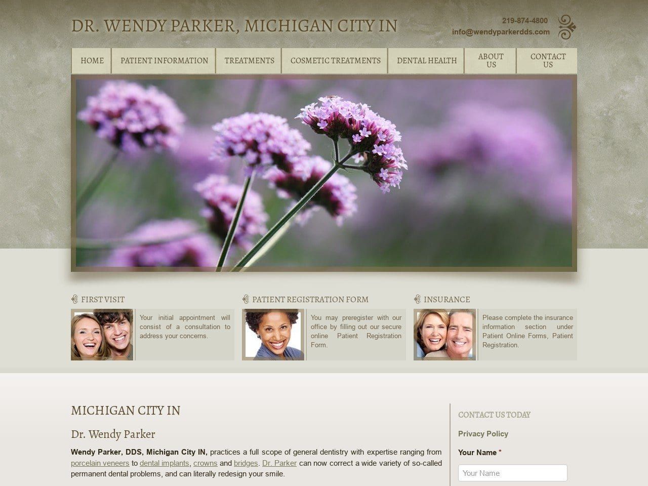 Dr. Wendy A. Parker DDS Website Screenshot from wendyparkerdds.com
