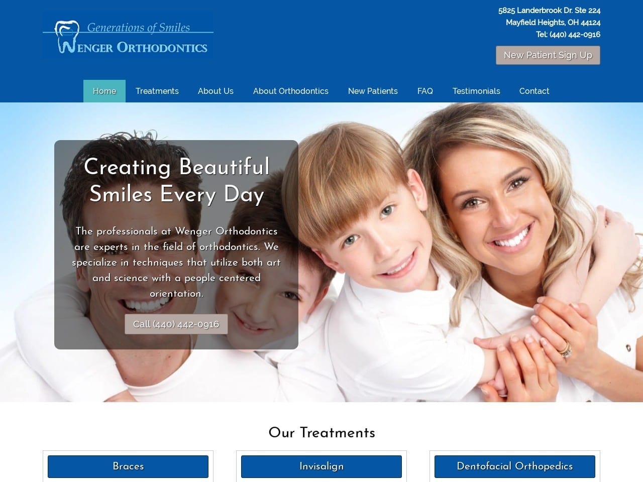 Wenger Orthodontics Website Screenshot from wengerortho.com