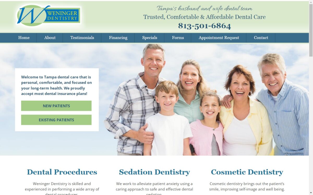 weningerdentistry.com screenshot