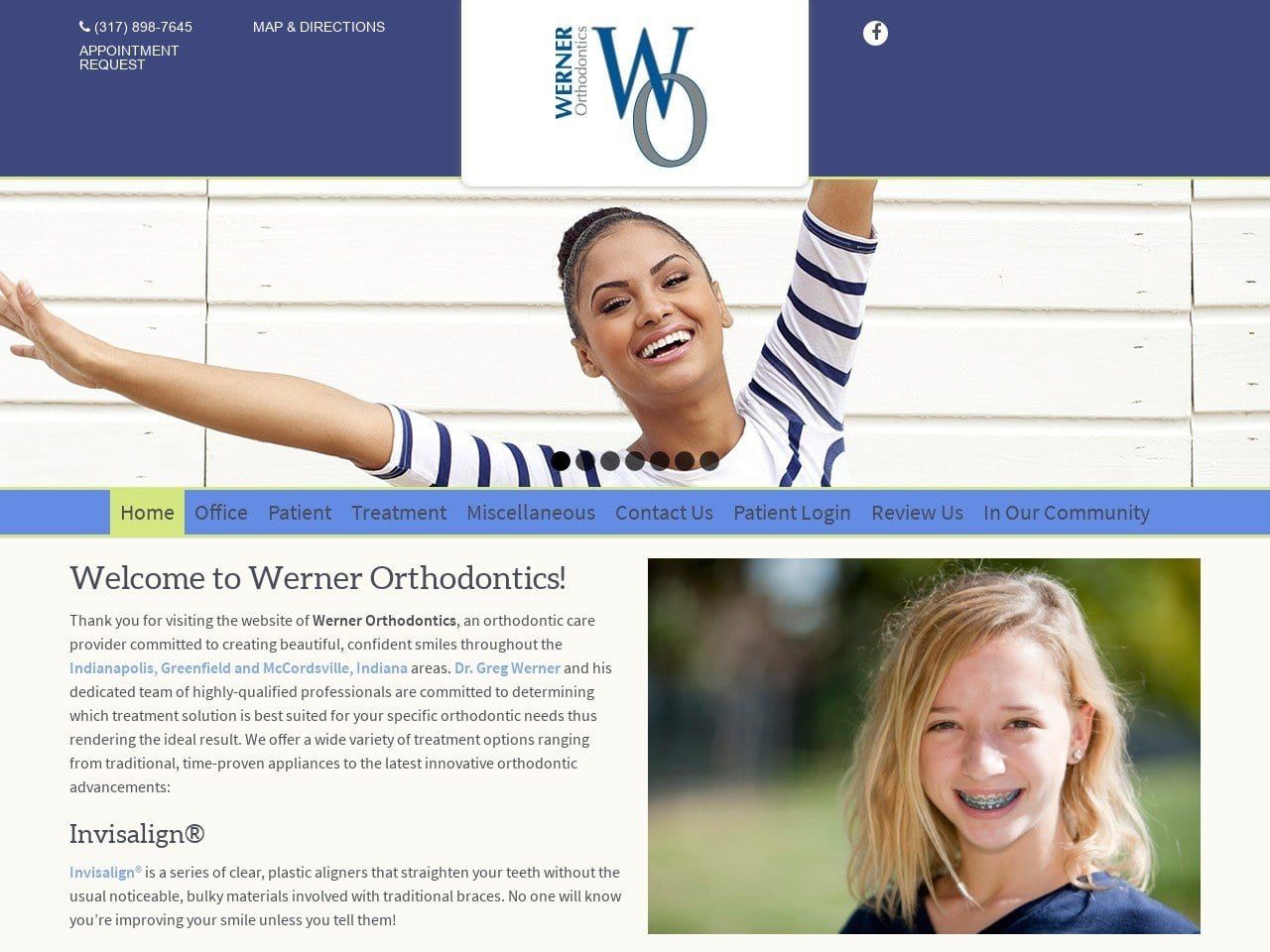 Werner Orthodontics Website Screenshot from wernerortho.com