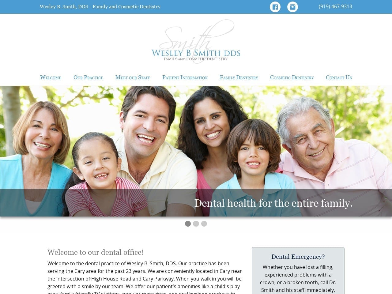 Smith Wesley B DDS Website Screenshot from wesleybsmithdds.com