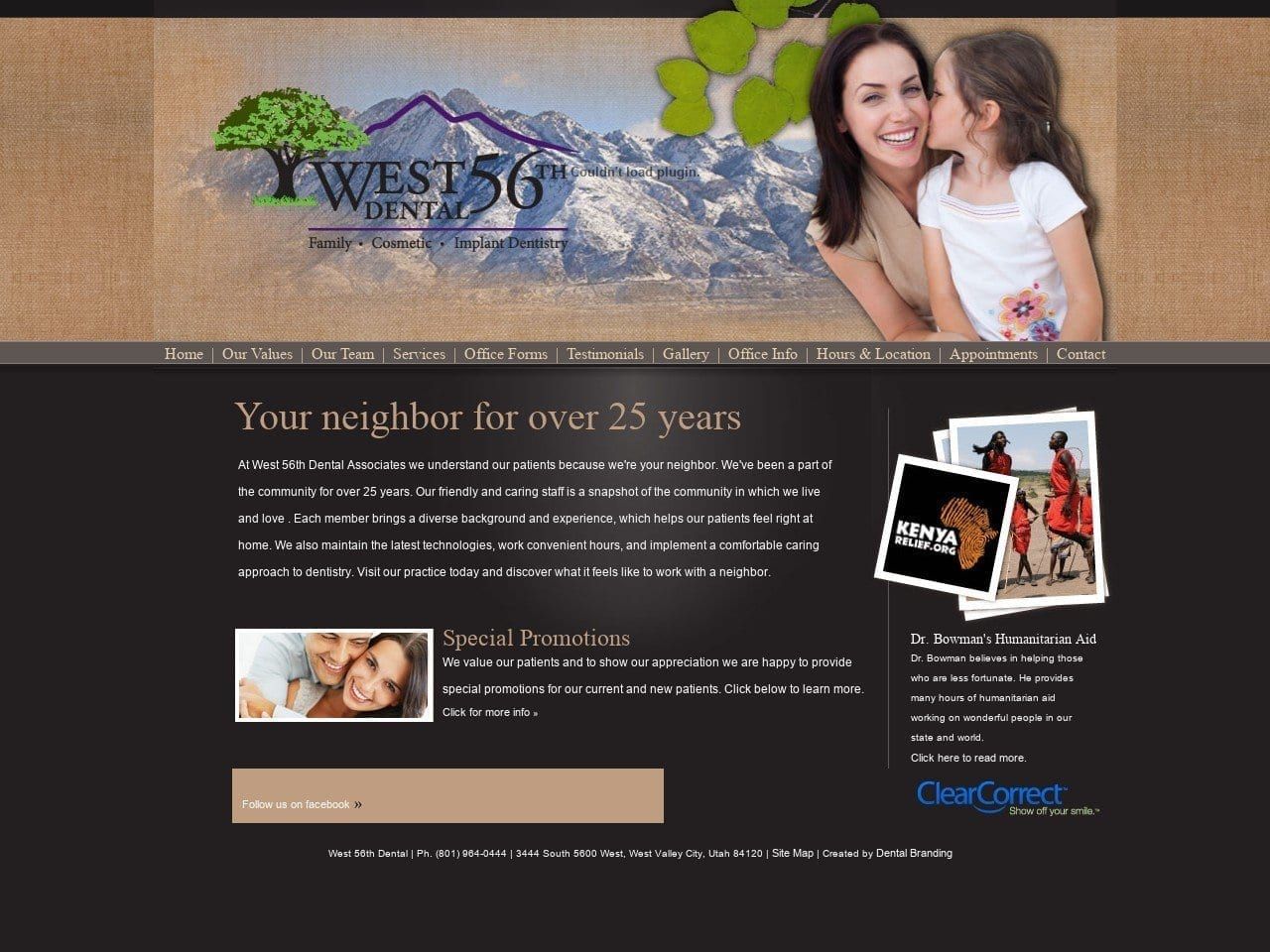 West 56th Dental Associates Website Screenshot from west56thdental.com