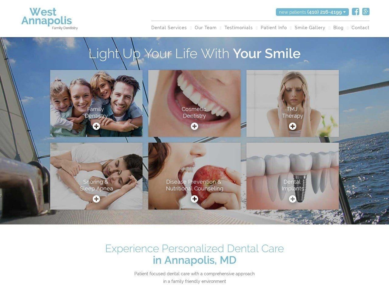 West Annapolis Family Dentistry Colucciello Maria Website Screenshot from westannapolisfamilydentistry.com