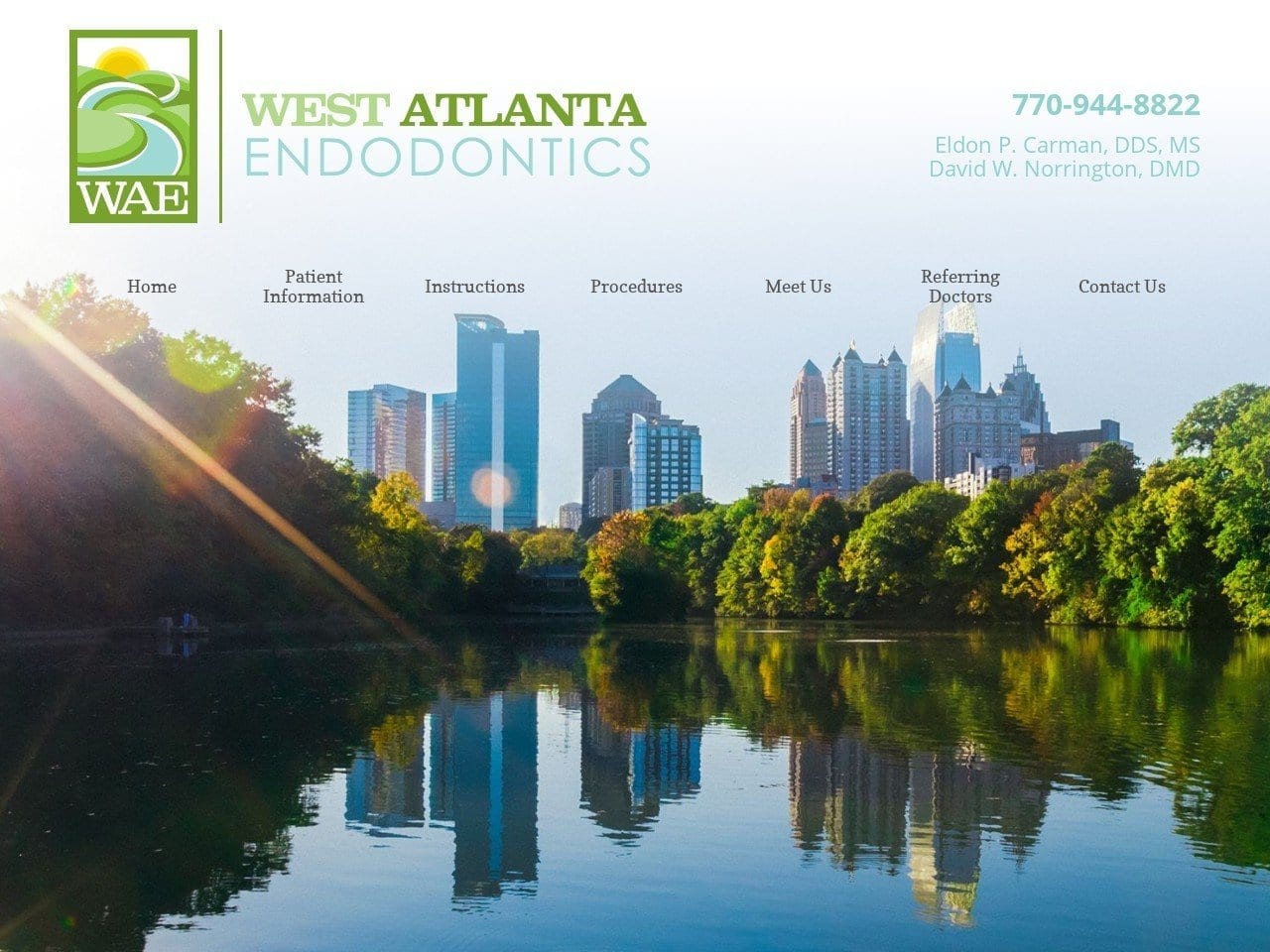 West Atlanta Endodontics Carman Eldon P DDS Website Screenshot from westatlantaendo.com