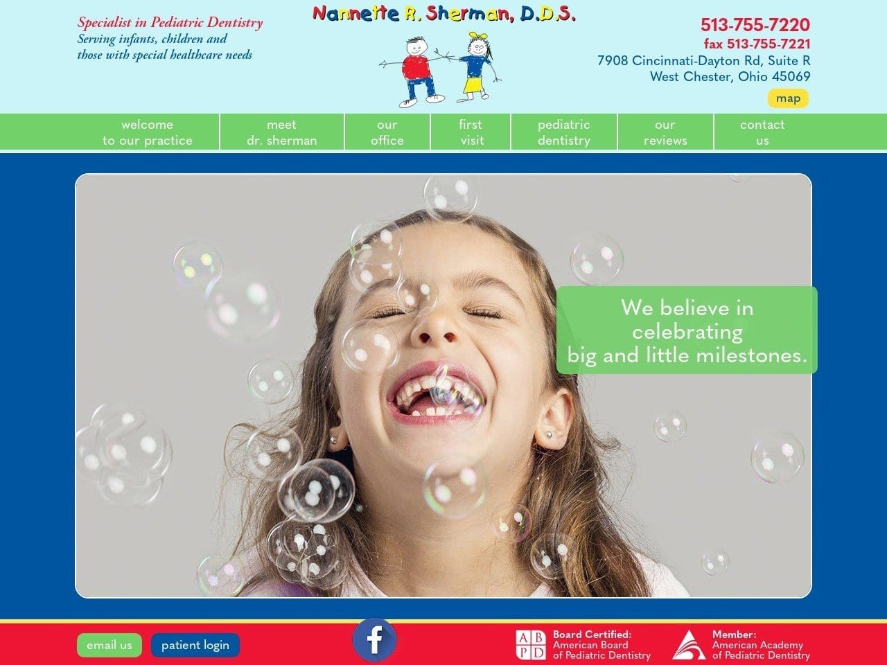 Nanette R. Sherman DDS Website Screenshot from westchesterchildrensdentist.com